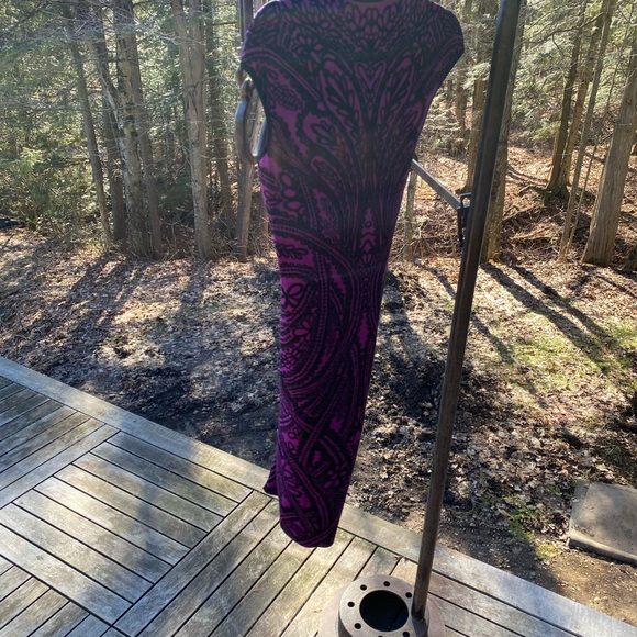 Boho vintage Wool sleeveless printed sweater dress magenta purple/black - Picture 5 of 5